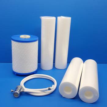 Package includes 4 pre-filters, cartridge and hose